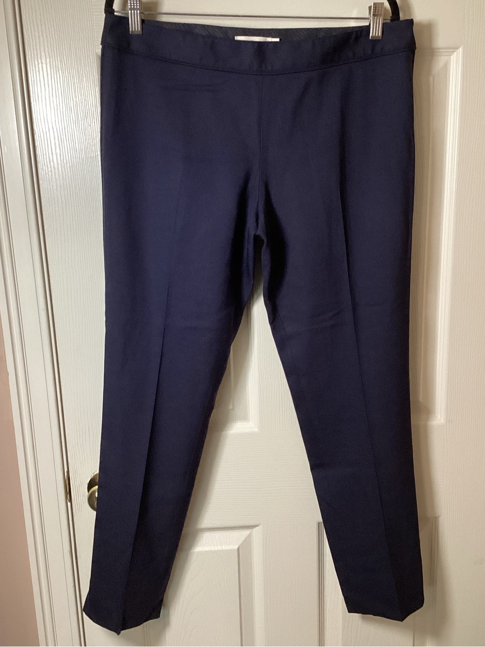 Tory Burch Classic Wool Straight-Leg Ponte Pants in Navy Blue - Size 10